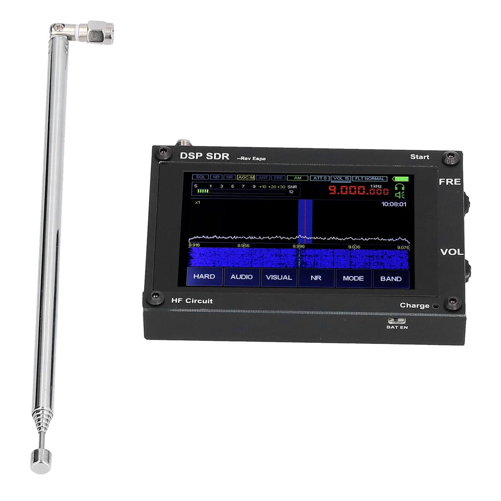 SDR-Empfänger Funkradio DSP 3,5-Zoll-Touchscreen Registriert 50 kHz-2 GHz Ultradünne Antenne