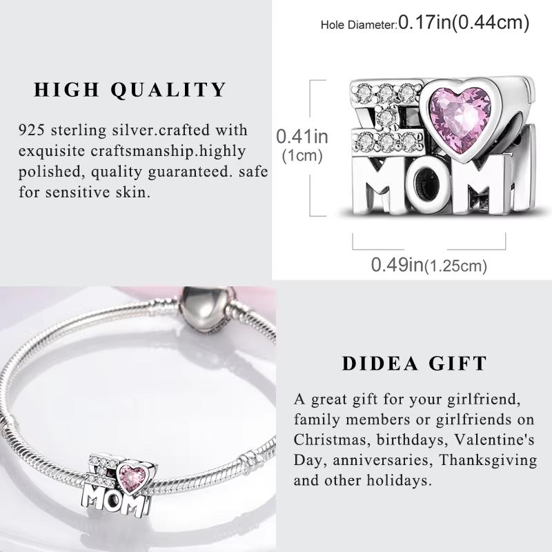Copper Pink Series Charms Beads Fit Original Bracelet For Women Jewelry Making Gift