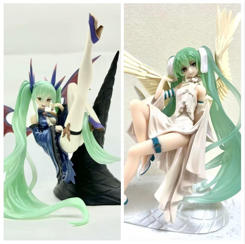 Figura Anime Hatsune Miku 17cm Luce e Oscurità Bella Ragazza Angelo Action Figure PVC Modello da Collezione Bambola Ornamenti Giocattoli Regali