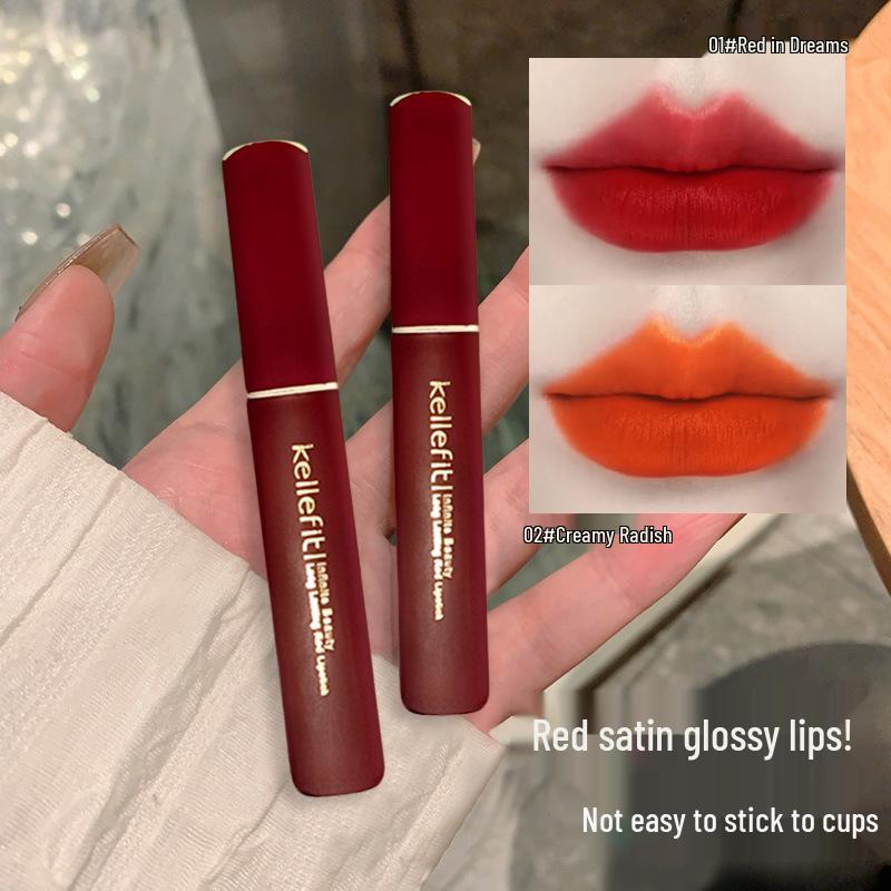 Waterproof Velvet Matte Satin Lipstick: No-Transfer, Long-Lasting, Moisturizing, Brightening