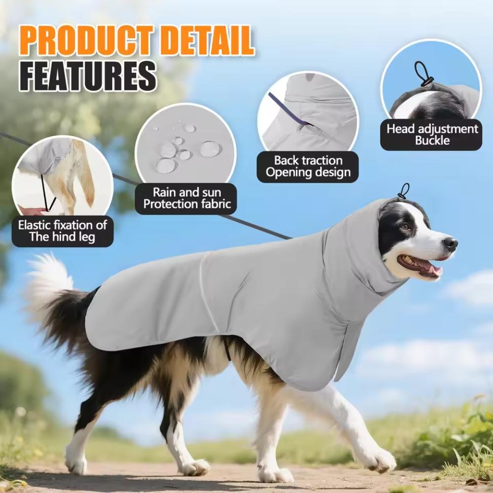 Adjustable Dog Rain Jacket Waterproof Pet Dog Raincoat Dog Sun Protection Clothing  For Dogs Puppy