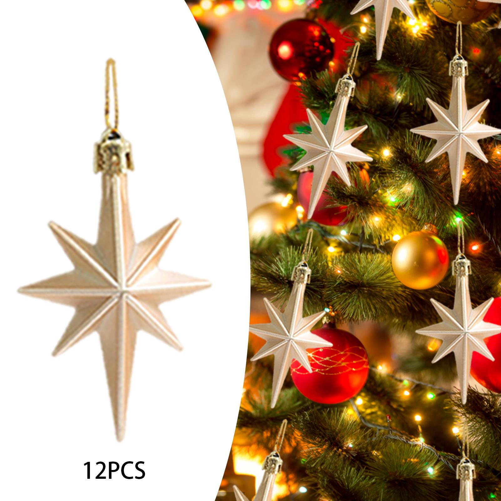

12 шт. Рождественские звездные украшения подарочная коробка подвески креативный домашний декор для чулок Champagne Color