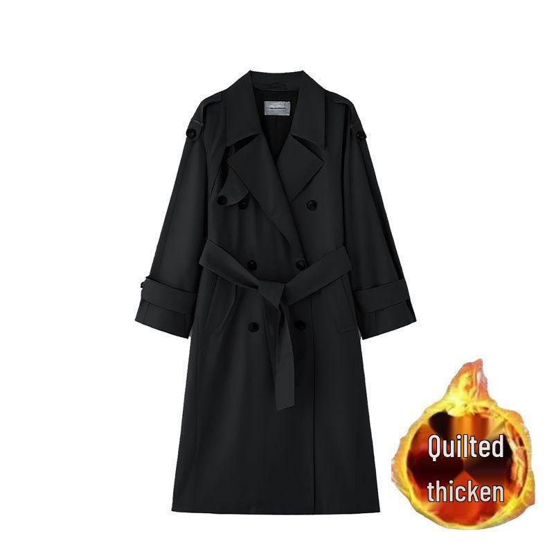 Women's British-Style Long Trench Coat - Spring & Autumn 2025 Collection, New and Beautifully Casual for Petites