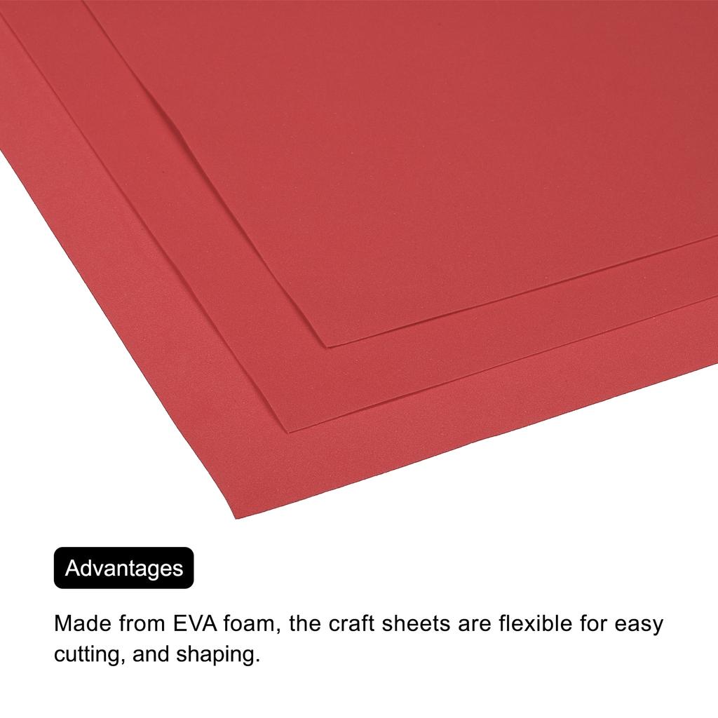 5pcs EVA Foam Sheets Red Crafts Foam Sheets for Costumes, Arts and Crafts Projects