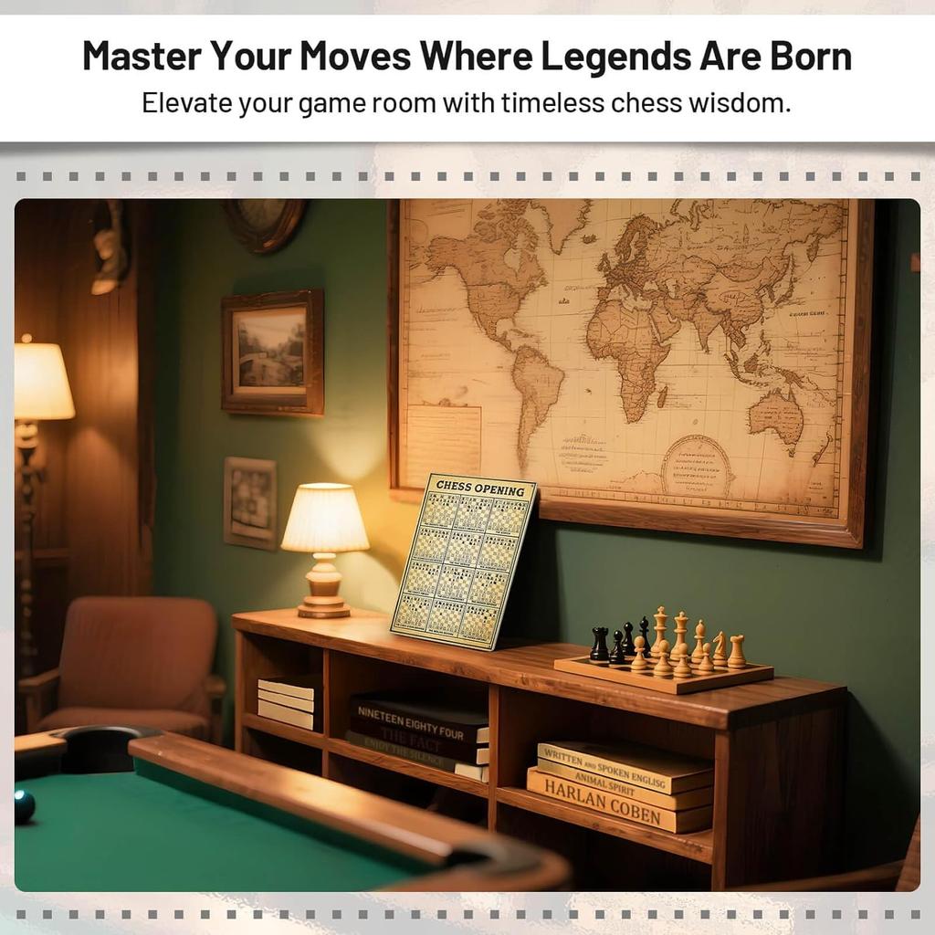 Metal Tin Sign Poster for Game Room Chess Players Decor 8x12 Inch
