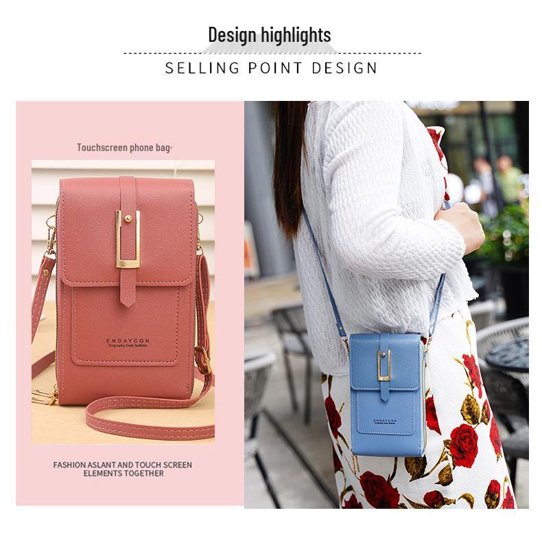 Urban Minimalist Women's Touchscreen Crossbody Bag – Multifunctional Card Holder & Coin Purse 