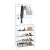White Metal Hanger for Clothes, Jackets, Shoes, Hallway, Shelf