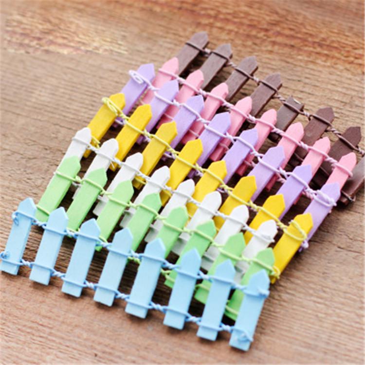 Moss Micro Landscape Mini Wooden Picket Fence for Succulent Decoration