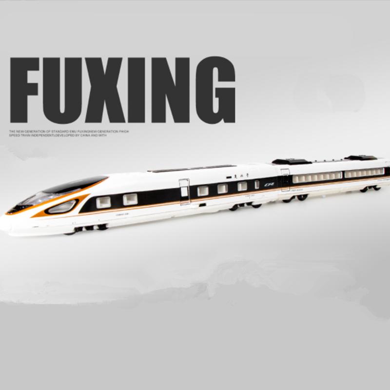 Lega Treno ad Alta Velocità Modello Diecast Metallo Giocattolo Rotaia Elettrico Treno ad Alta Velocità Veicoli Metropolitana Modello Auto Suono e Luci Regalo per Bambini