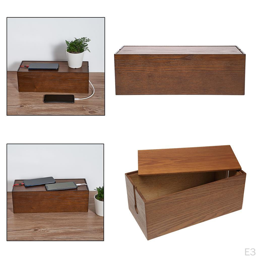 Cable Management Box Made of Wood Material for
