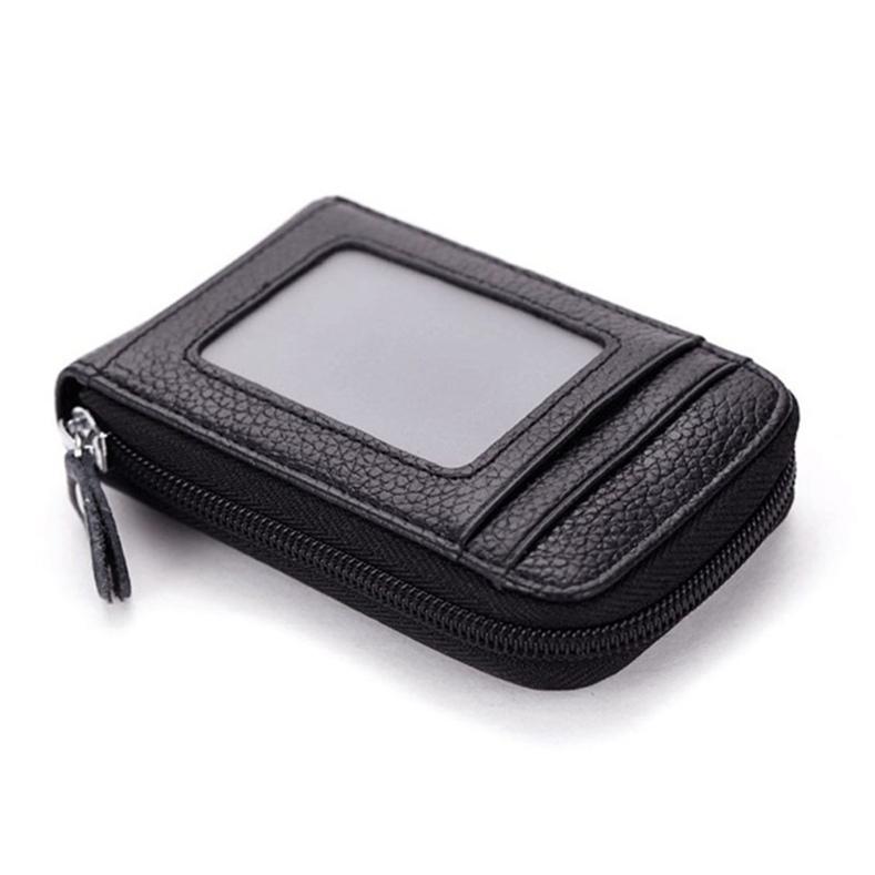 Fashion Multi-card Position Zipper Vertical Organ Card Case Leather Change Clutch