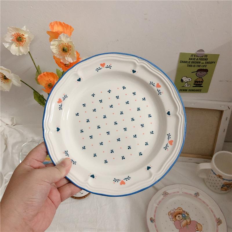 

Корейская керамическая тарелка Ins Bear Креативная бытовая посуда для завтрака, торта, закуски, ужина, наборы s и блюд