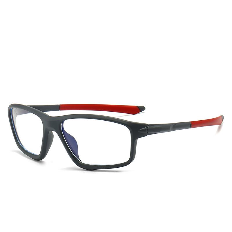 TR90 Square Blue Light Blocking Sports Men s Eyeglass Frame with Flat Lens, Myopia-Compatible (Model TR5773)