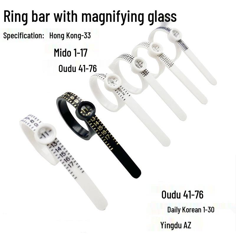 

Adjustable Ring Measurement Ruler with Magnifying Glass – US, HK, Euro Sizes