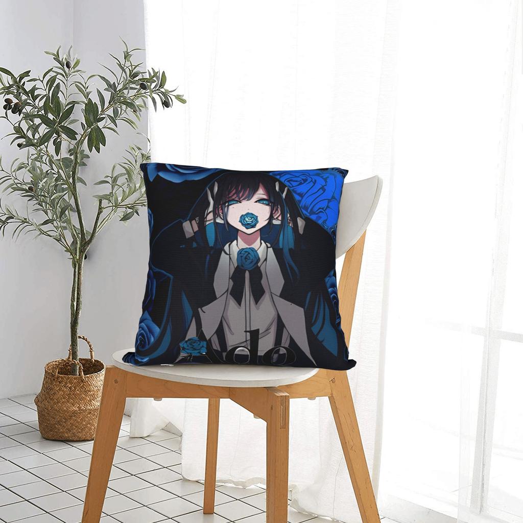 Cartoon Ado Square Pillow Case Cushion Cover Custom Zipper Decorative Pillowcover for Car 45x45cm
