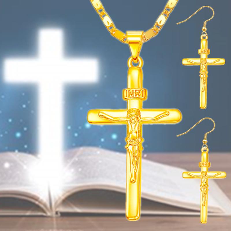 Buy Christian Women Bridal Wedding Link Chain Religious Jesus Cross ...