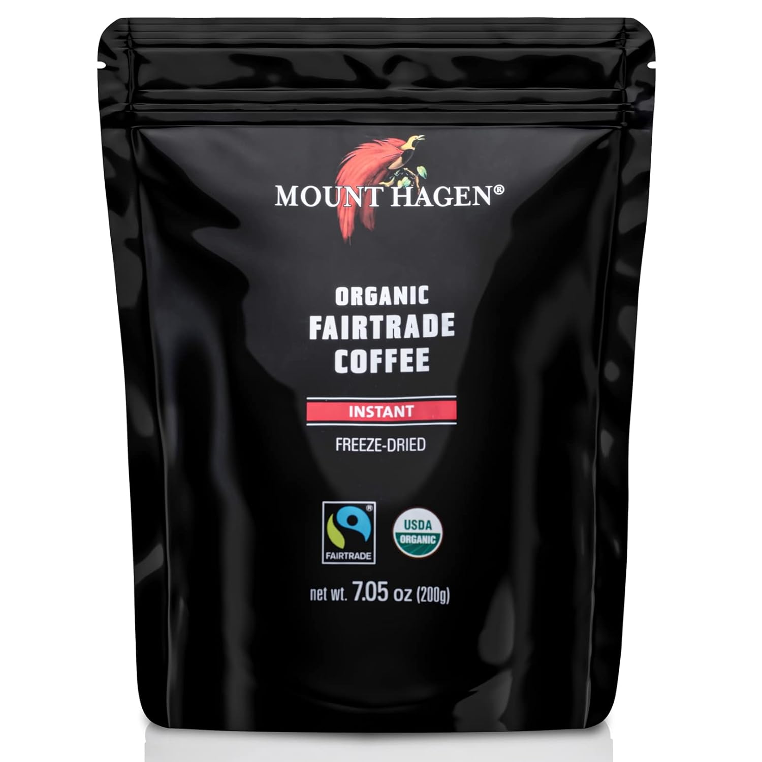 Mount Hagen Organic Fair Trade Instant Coffee Refill Zip Bag 200g