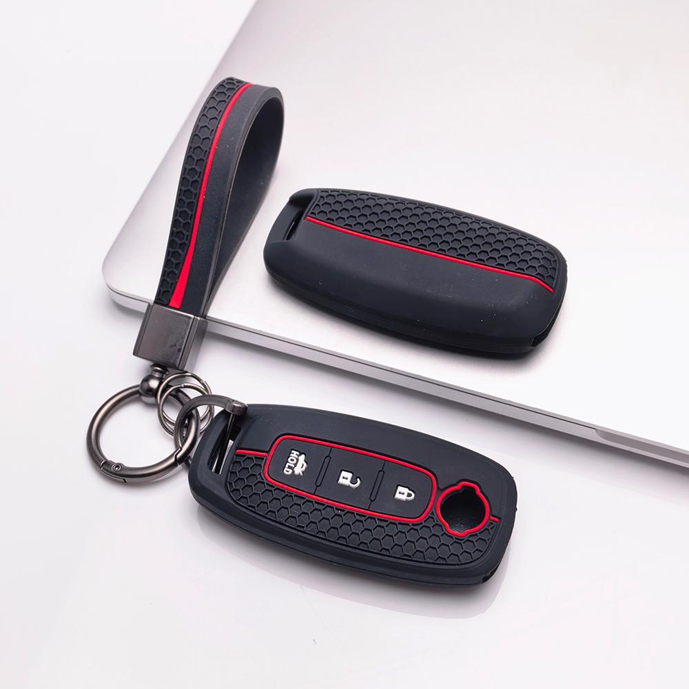 Key Fob Cover for Nissan Altima Sentra Rogue Pathfinder Frontier Murano Kicks Titan with Keychain Anti-Scratch Surface Shockproof Structure
