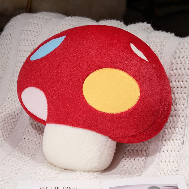 Cartoon Colorful Mushroom Throw Pillow Plush Toy Doll Small Mushroom Doll Home Pillow Girl Soothing Doll