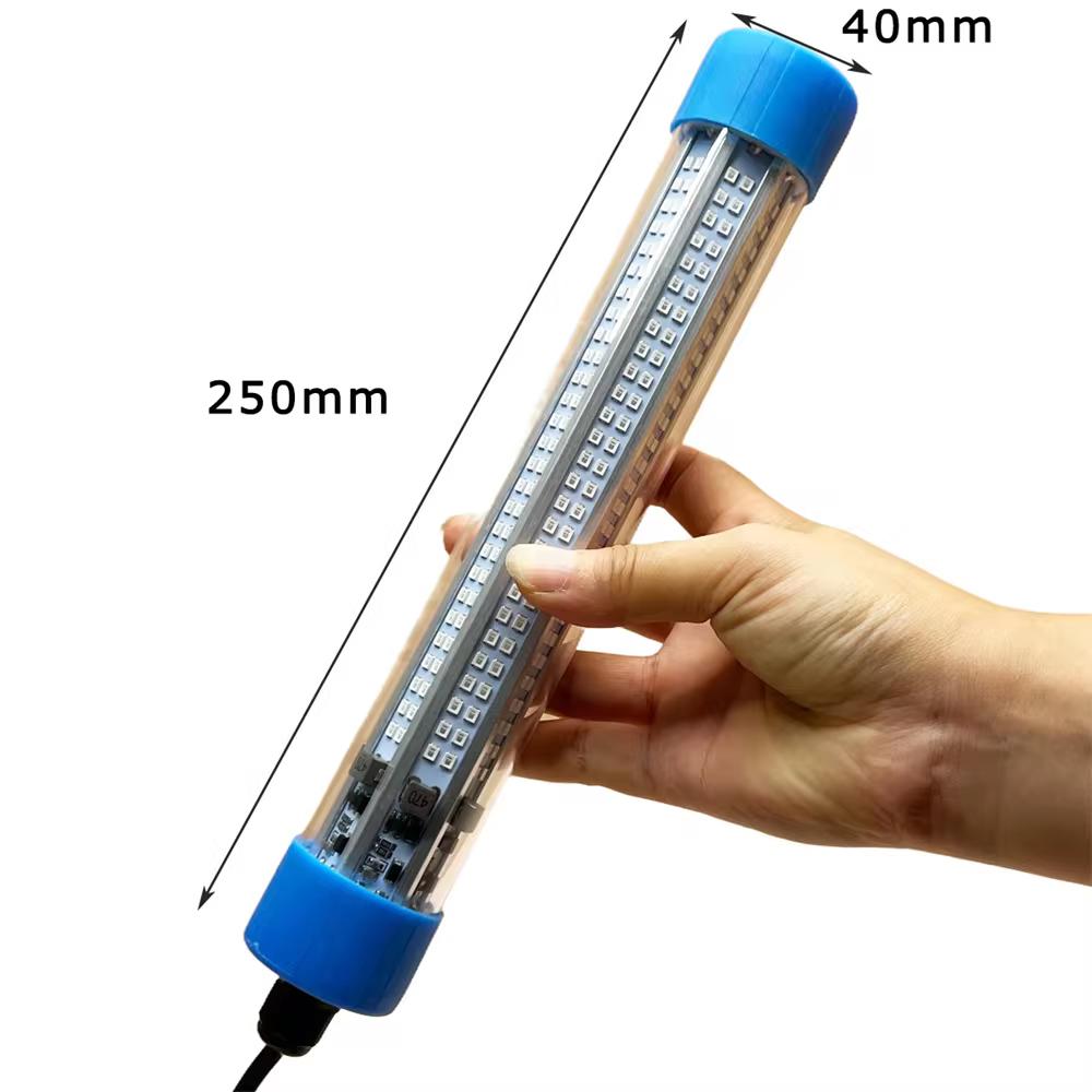 5M LED Dalgalı Balıkçılık Işığı Derin Suya İndirilebilir Sualtı Balık Çekici Yem Bulucu Lamba 50W 12-24V Kalamar Çekici Lamba IP68