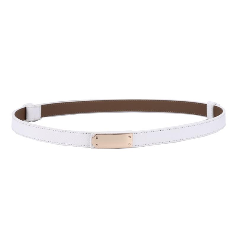 Ladies Belt Double-Sided Leather High-Quality Lock Buckle Waist Thin Belt With Dress Decorative Cowhide Belt Women