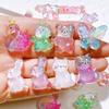 8Pcs New Cute Cartoon Rabbit, Bear, Butterfly, Goose, Dinosaur, Cat Flat Back Ornament Jewelry Bows Accessories