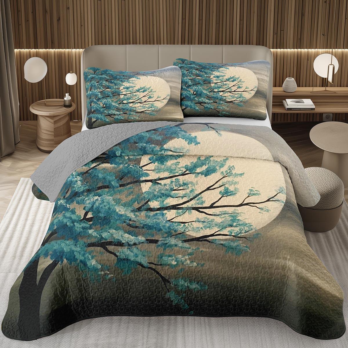 

Natural Scenery Quilted Bedspread Twin Queen Size Vintage Rustic Style Coverlet Set 2/3 Piece Soft Microfiber Quilt Bedding Set EU Single 135x200cm
