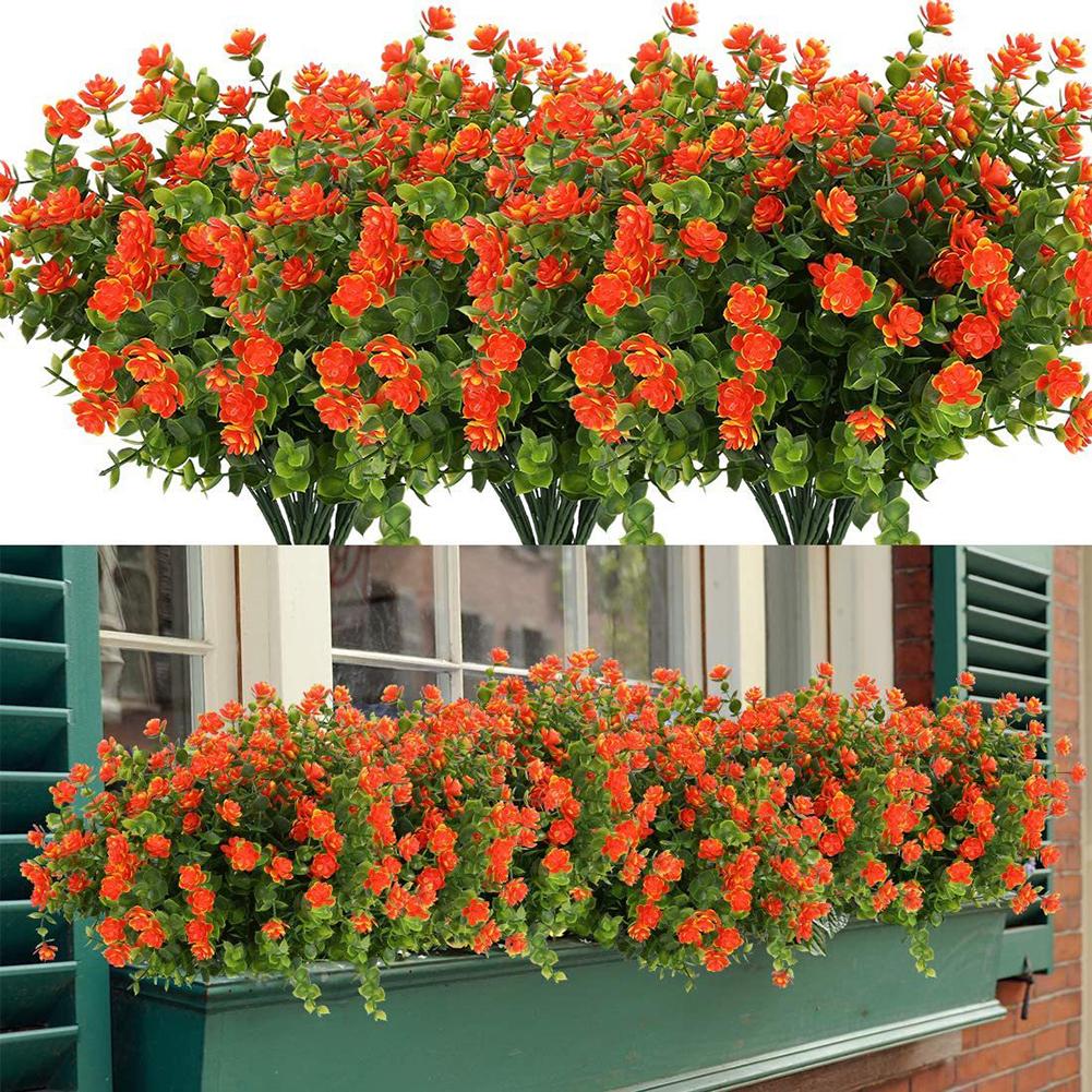 Faux Plants Artificial Flowers Garden Setting As Shown 12 Bundles Lifelike Aesthetic Low Maintenance Odorless Plastic For Home