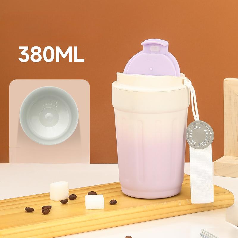 316 Stainless Steel Mug Ceramic Liner Coffee Cup Stripe Gradient Student Portable Water Cup