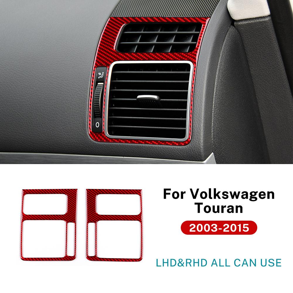 For Volkswagen Touran MK2 1T2 2010 2011 2012 2013 2014 2015 Real Soft Carbon Fiber Sticker Car Air Outlet Side of Center Console