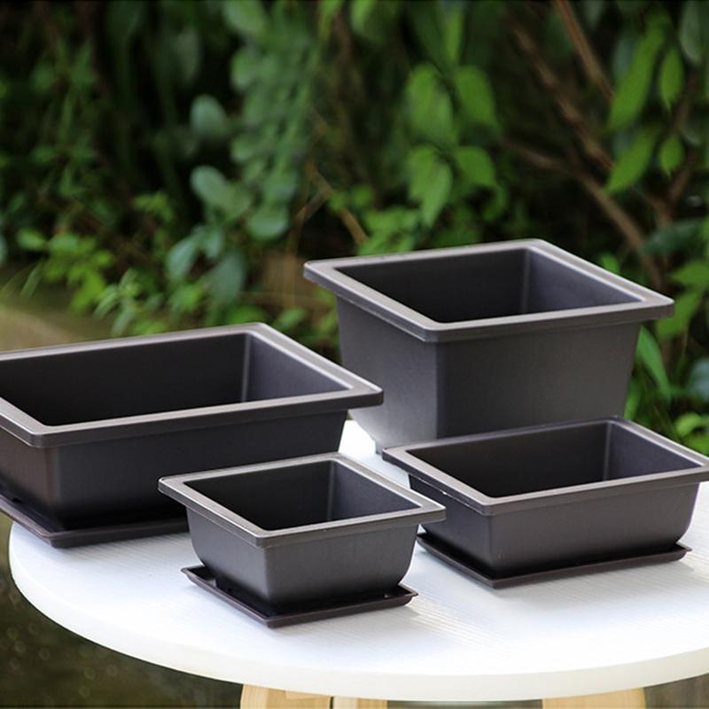 Bonsai Pot Imitation Purple Clay Flowerpot Plastic Plantpot Landscape Succulent Pot Garden Planter Gardening Macetas Para Planta