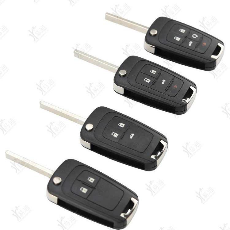 Klappschlüsselgehäuse für Buick Chevrolet, Ersatzgehäuse für Fernbedienung, kompatibel mit 2, 3, 4, 5 Tasten