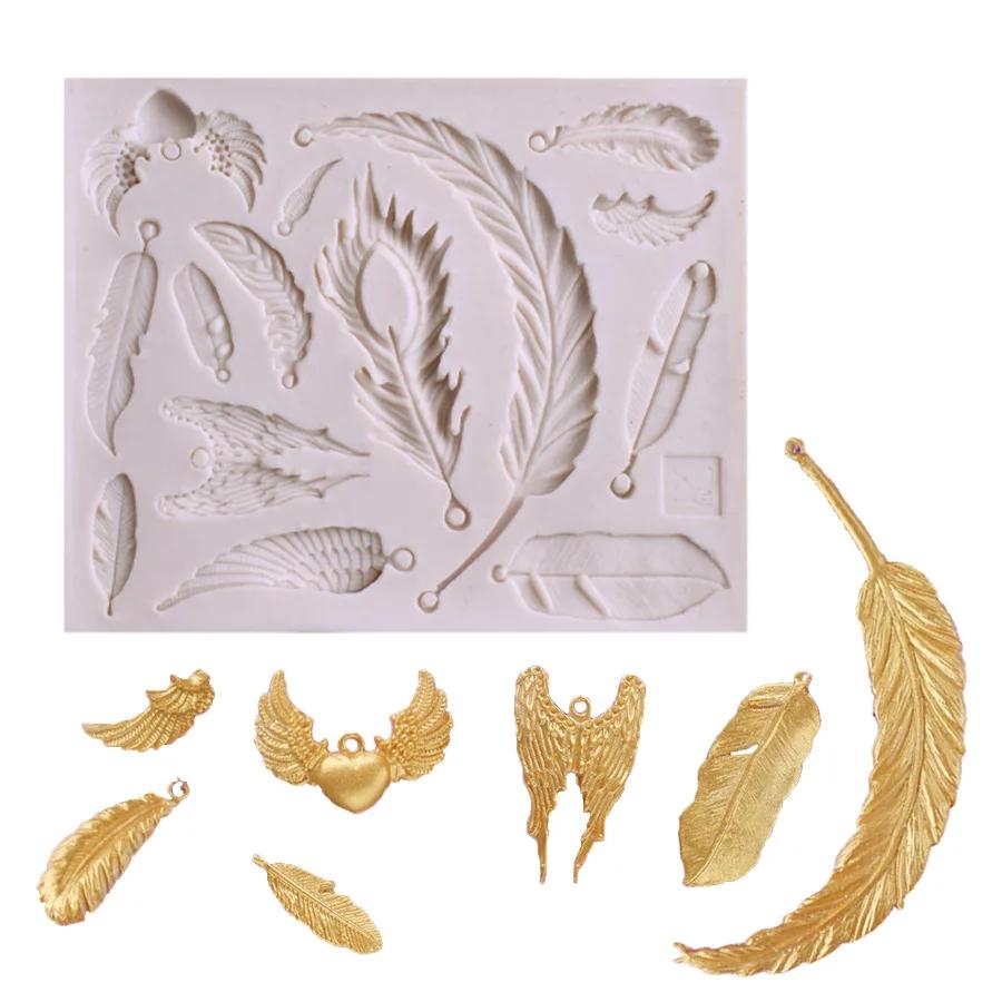 Feather Sugar Buttons Silicone Mold Fondant Mold Cake Decorating Tools Chocolate Gumpaste Mold