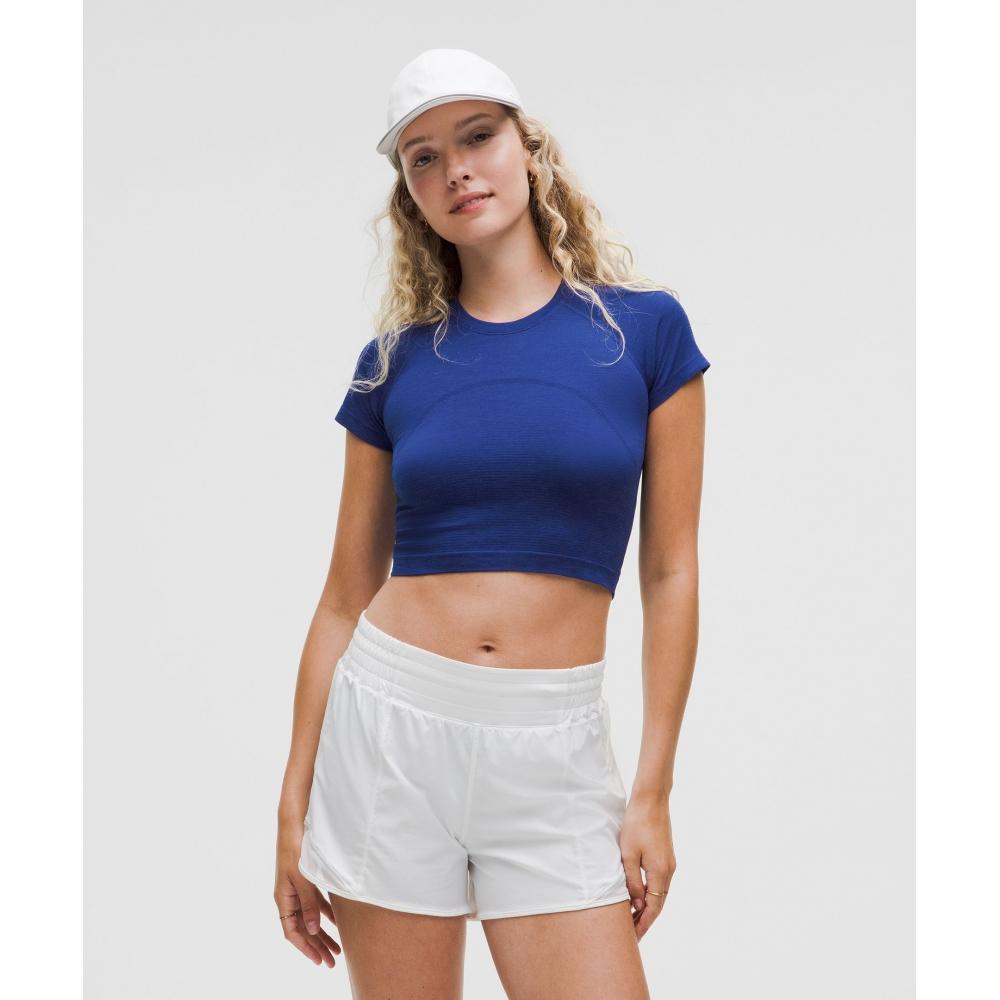 

Lululemon Swiftly Tech Cropped Short Sleeve Shirt 2.0 Larkspur Larkspur 2
