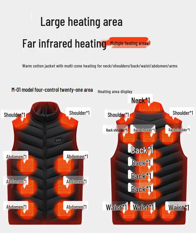Cross-Border Smart Electric Heating Vest - Down Cotton Jacket