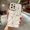 Creative Geometric Line Pattern Phone Case For iPhone 11 12 13 14 15 16 Pro Max XS X XR 7 8 16 Plus Mini Shockproof Cover
