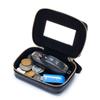 Mini leather lipstick bag with mirror cowhide cosmetic bag change bag earphone bag women's fashion coin bag storage bag