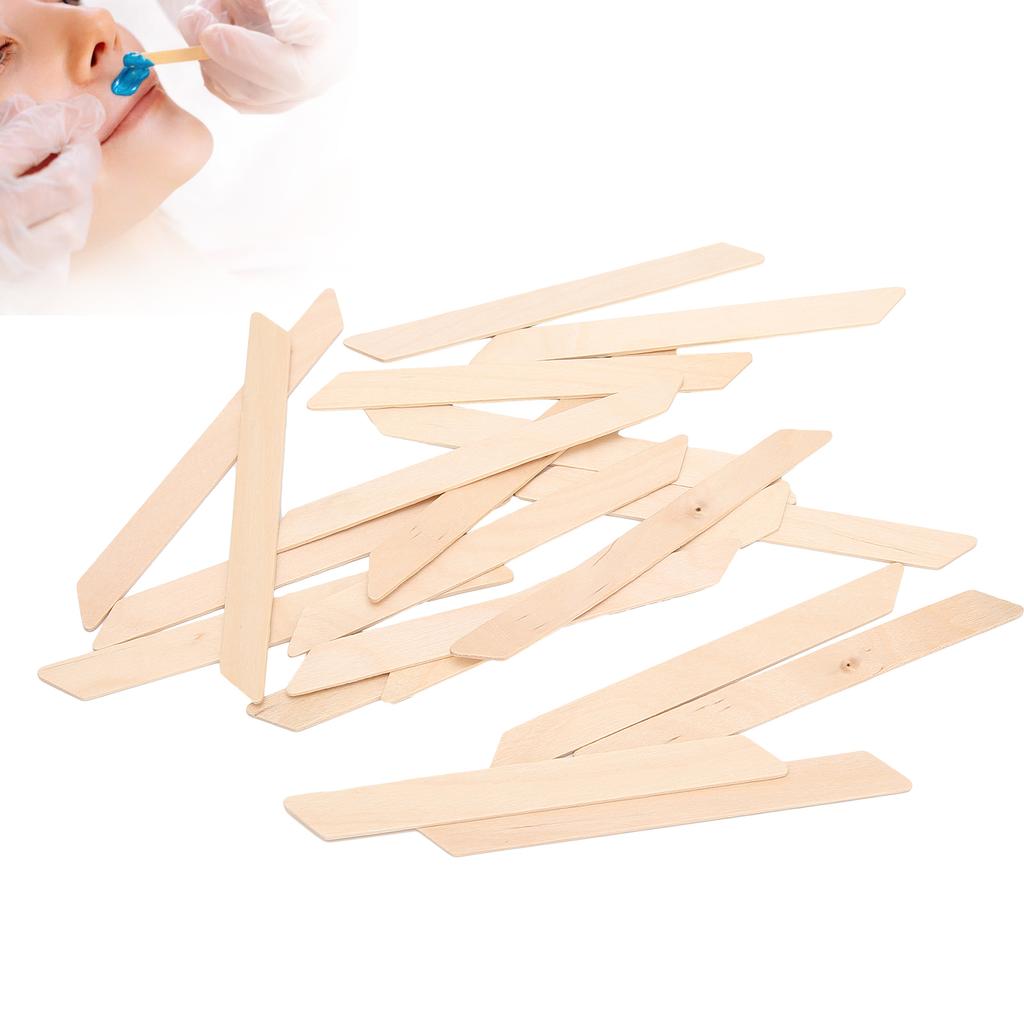 20pcs Quadrangle Shape Wooden Wax Sticks Wax Spatulas Applicator Hair Removal Tool