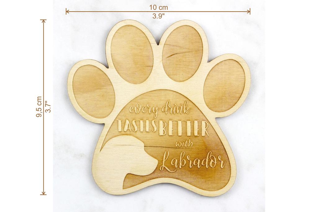 Labrador Retriever - Mug Coaster, Engraved Coaster with Dog, Gift for Dog Lover by Art-Dog Brand