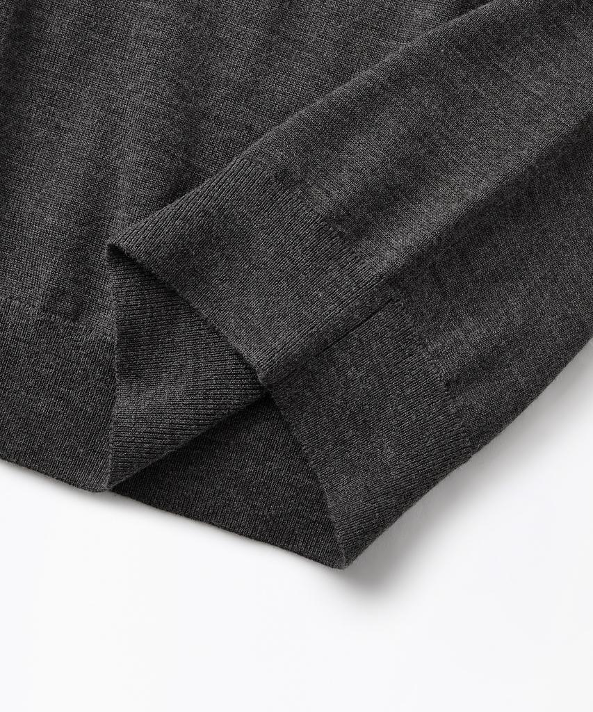 OUTSTANDING Soft Yarn Mock Neck Knit Sweater_Charcoal