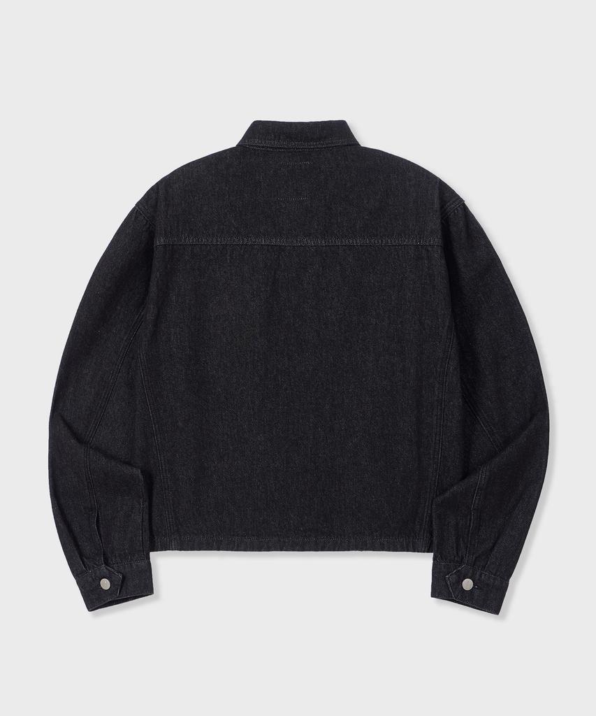 Glw Non-Faded Crop Denim Jacket Black