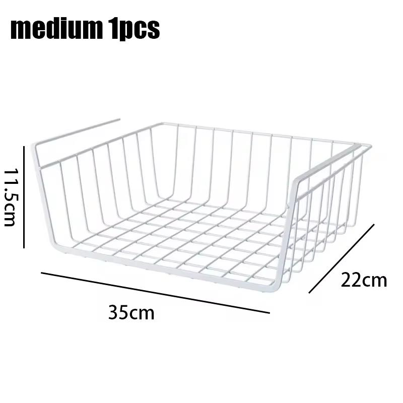 Multi functional iron bottom hanging basket perforated kitchen bathroom storage basket storage rack