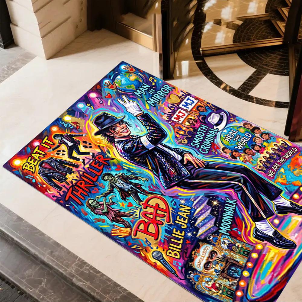 Pop: Michael Jackson Floor Mat Perfect for Hallway Decorate room Living Rooms Dormitory Antislip Carpet Anime Office Decor Wedding Party Gift