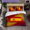 Ensemble de literie 3 pièces motif football Espagne Housse de couette douce en microfibre avec taies d'oreiller pour chambre à coucher