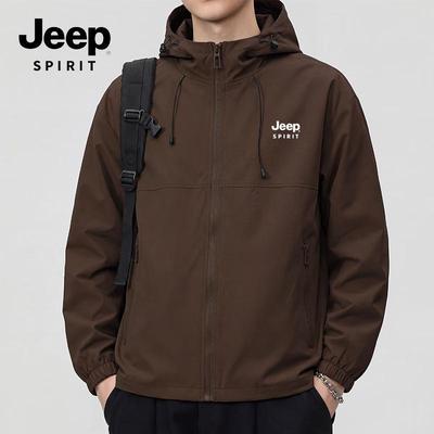 JEEP SPIRIT Unisex Windproof Waterproof Loose Fit Sports Jacket