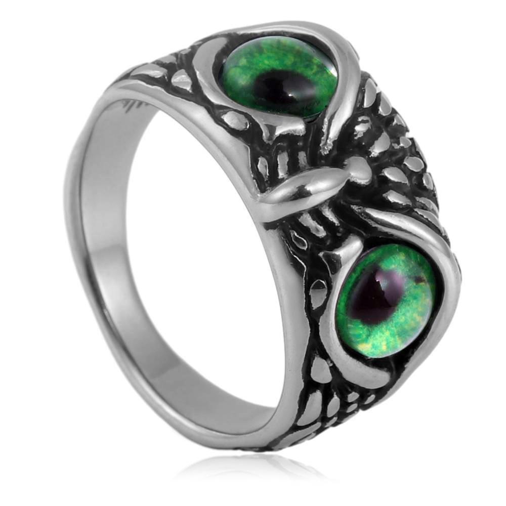 2026 Personality Trend Retro Halloween Owl Ring, European and American Ring No. 7