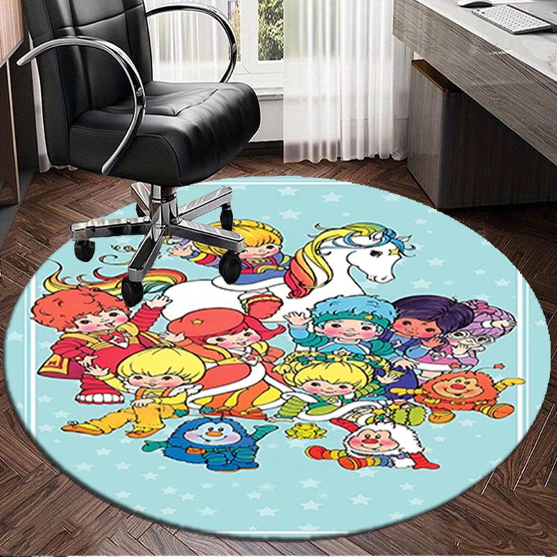 Rainbow Adventure Round Rug for Livingroom,Bedroom, Palyroom, Chair Rug, Area rug, Circle Carpet, Large Size Fan Christmas gift