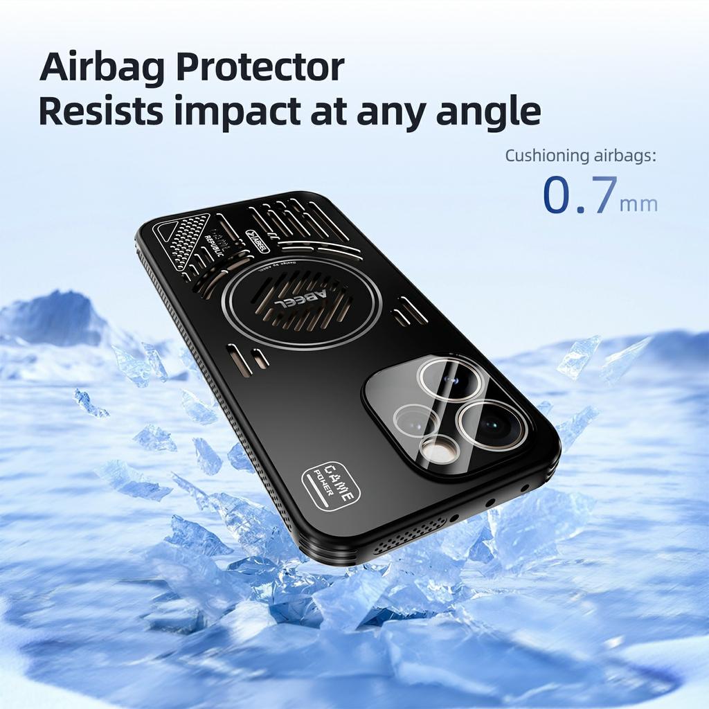 ABEEL For Oppo Reno15 Pro 5G (Global)/Reno15 5G (China) Magnetic Case Aluminium Alloy + PC + TPU Hollow Heat Dissipation Phone Cover