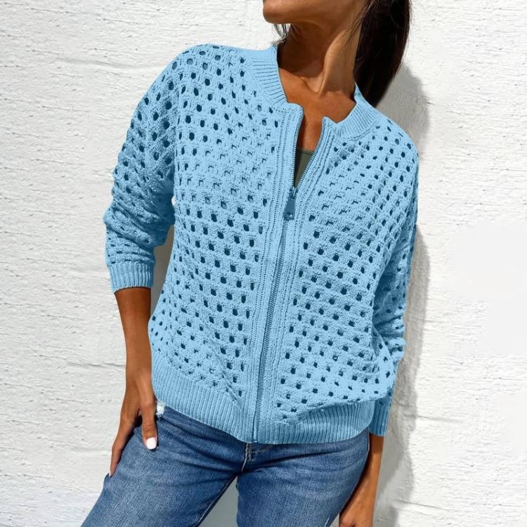 Женская повседневная куртка с длинным рукавом однотонная с вырезами на молнии модная верхняя одежда S 2980₽