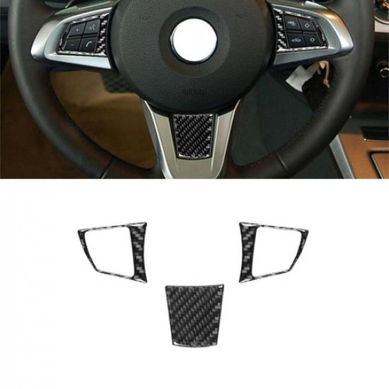 3x Soft Carbon Fiber Car Driver Steering Wheel Cover Sticker For BMW Z4 2009-16